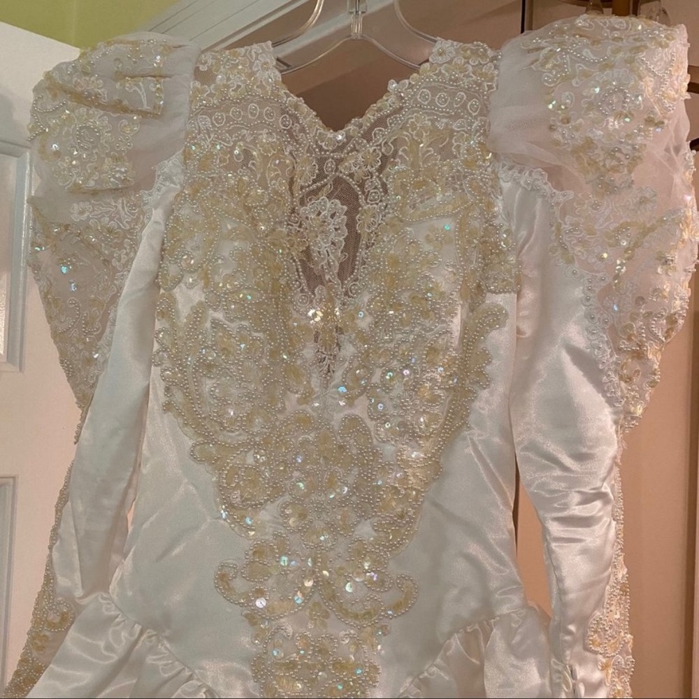 Vintage Satin Wedding Dress (1991)
